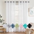 2er Set Sheer Voile Vorhang mit Ösen Transparente Gardine aus Voile Polyester...