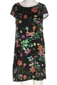 MNG SUIT Kurzarmkleid Damen Gr. DE 36 schwarz-grün-lila Casual-Look