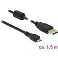 Delock USB-Kabel  USB 2.0 USB-A Stecker, USB-Micro-B Stecker 1.50 m Schwarz m...