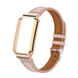 Für Xiaomi Mi Band 7 Pro Smart Watch Leder Uhrenarmband Ersatz+Metall Case Hülle