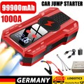 Auto KFZ Starthilfe Jump Starter 12V Ladegerät Booster Power Bank PKW 99900mAh~