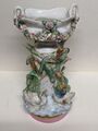 Antike viktorianische Porzellan Mittelstück Schüssel Vase mit Enten & Schwänen markiert ML