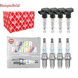 4x FEBI BILSTEIN Zündspule +4x NGK Zündkerze Laser Platinum für Audi TT 8N3