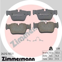 ZIMMERMANN Bremsbelagsatz Scheibenbremse 26212.155.1 für BMW 2er F44 X2 F39 1er