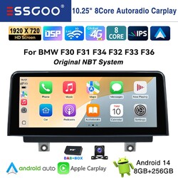 8 Core Carplay DAB Autoradio Android 14 Für BMW 3/4er F30 F31 F32 NBT 8+256G Kam
