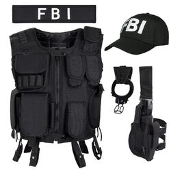 Kostüm Fasching Karneval Halloween SWAT FBI SECURITY POLICE Unisex Verkleidung