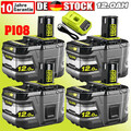 4X Original 18V 12,0Ah Akku für RYOBI One Plus Lithium HP RB18L50 P108/Ladegerät
