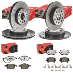 brembo MAX BREMSENSET VORNE + HINTEN passend für VW GOLF 5 6 TOURAN AUDI A3 8PVA 288x25mm // HA 256x12mm // Bitte PR-Nr. beachten