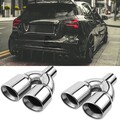 2.5" Auto Auspuff Endrohre zum Anschweißen Endstücke Doppel Für Mercedes A45 AMG