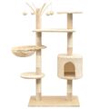 Kratzbaum Katzenkratzbaum Katzenbaum Spielbaum Kletterbaum 125  Beige Z6U8