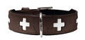 Hunter® Swiss Halsband Hundehalsband Leder Nappaleder Rot Schwarz Braun Natur