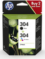 HP 304 Multipack Schwarz 3JB05AE Tinten Patrone Druckerpatrone DeskJet 3720 Envy