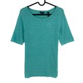 GANT Grün Leinen Rundhals T-Shirt Top GRÖSSE S