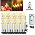 30/40/50x LED Weihnachtskerzen Warmweiß kabellose Christbaumkerzen Kerzen Timer