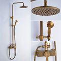 Retro Duschset Duscharmatur Regendusche mit Handbrause Dusche Duschsystem Gold