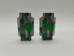 Lego ® 2x Insulaner Eckwand 2345 aus Set 6278 grau 3x3x6 Pflanzen 2345pb01
