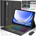 QWERTZ Bluetooth Tastatur Hülle Maus Für Samsung Galaxy Tab S9 FE S9 S8 S7 11"