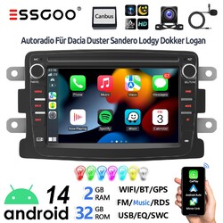 32G Android 14 Autoradio Carplay GPS Navi RDS Kam Für Dacia Lodgy Sandero Duster