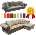 BIG SOFA IN GRAU 3 SITZER ECKSOFA LINKS RECHTS COUCH WOHNLANDSCHAFT FARBEN NEU!