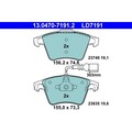 ATE 13.0470-7191.2 Bremsbelagsatz für VW TOUAREG 7LA 7L6 7L7 Bremse