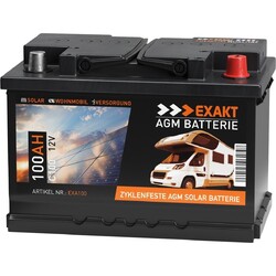 AGM Batterie 100Ah 12V Solarbatterie Wohnmobil Bootsbatterie Solar Gel Akku BootAGM SOLAR BATTERIE + 100% WARTUNGSFREI ++ ZYKLENFEST ++