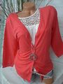 Heine Cardigan Shirt Jacke Gr. 34 bis 40 Rot Seiden Anteil (417) NEU