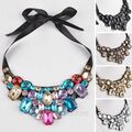  Binde Statement Collier Kette Strass Halsband Halsketten Choker Kragen Cocktail