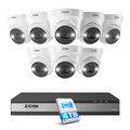 ZOSI PoE Audio Überwachungskamera Set Außen 16CH 8MP 4TB NVR 5MP Dome IP Kamera 