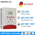 DE Lager 20/30/40 Amp MPPT Solarladeregler 12V / 24V Auto Solarpanel Controller