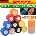 12/24x Elastische Binden selbsthaftende Haftbandagen Fixierbinde kohäsiv Verband