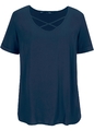 Neu Blusenshirt aus nachhaltiger Viskose Gr. 40 Dunkelblau Bluse Shirt Tunika