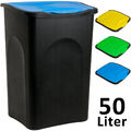 Stefanplast® Mülleimer Abfalleimer Müllbehälter 50L Küche Büro mit Deckel