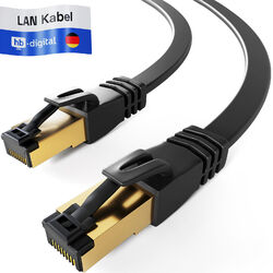 Patchkabel CAT 8.1 8 7 Flach Kupfer Netzwerk Kabel RJ45 DSL LAN LSZH Flachkabel/ bis 40 Gbit/s  / max. 2000MHz / AWG 26 / DE Händler /