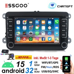 DAB+ Android 15 Für Golf 5 6 Plus Touran Caddy Autoradio KAM Carplay GPS Chatgpt