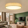 Design LED Decken Lampe Wohn Zimmer Textil Schirm Leuchte grau CCT DIMMBAR rund
