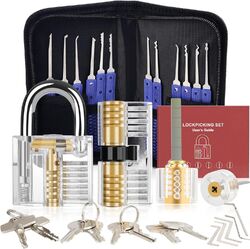 Dietrich 36 Pcs Profi Lockpicking Set 4 Transparente Schlösser Verschlusshülsen