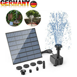 Neu Solar Pumpe Teichpumpe Springbrunnen Gartenbrunnen Brunnen Fontäne Pumpe DE