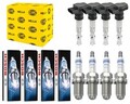 4x HELLA Zündspule +4x BOSCH Zündkerze Super 4 passend für Dacia Logan MCV KS_