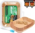 Backpapier für Heißluftfritteuse, 100 Stück 22x14 cm Rechteckig Airfryer Ba