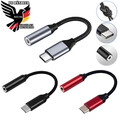 USB Typ-C auf zu Aux 3,5mm Klinke Kopfhörer Audio Alu Adapter für iPhone Samsung