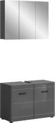 xonox 3-tlg. Badmöbelkombination Badmöbel Badset Set grau - Bad Soft - 80x190x34