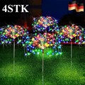120 LED Solarleuchte Feuerwerk Licht Fee Lichterkette Straßenlaterne Garten Deko