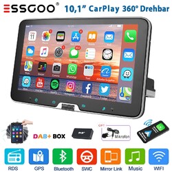 DAB+ 6+128GB Android 14 Autoradio 1 DIN Carplay GPS NAVI WIFI Drehbar Bildschirm