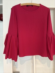 Zara Woman, Bluse, Größe: M, Pink, Polyester, Einfarbig, Damen 