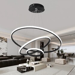 3 Ringen Moderne LED Pendelleuchte 60W Hängelampe Esstisch Dimmbare Deckenlampe 
