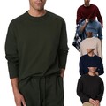 M & S Herren T-Shirts Reine Baumwolle Langarm Heavy Weight Oversized T Shirt S-3XL