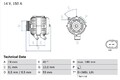 Bosch Lichtmaschine Generator für Ford Kuga I VAN Volvo 2004-2012 0986080810