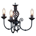 Mattschwarz 3-armige Pendelleuchte mit Twist Knot Design von Happy Homewares