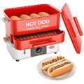 HOT DOG WORLD - Großer Hot Dog Maker mit Brötchenwärmefach - Hot Dog Steamer