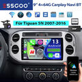 4+64G Android 13 Für VW Tiguan 5N 07-16 Golf Plus GPS Carplay Autoradio DAB+ Kam